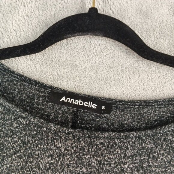 ANNABELLE Women Oversized Sweater Size SMALL(4-6) Pullover Black Gray Knit Rayon - Picture 6 of 10